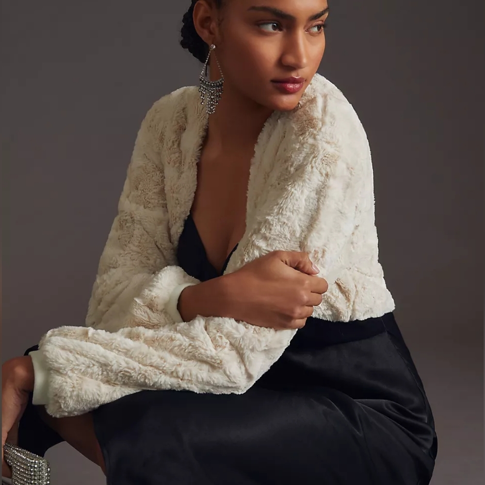 Maeve Cream Fuzzy Cardigan